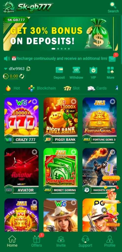 SKgb777 Game interface screenshot image.