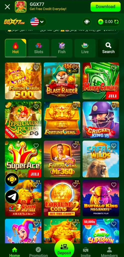 GGX77 Game interface screenshot image.