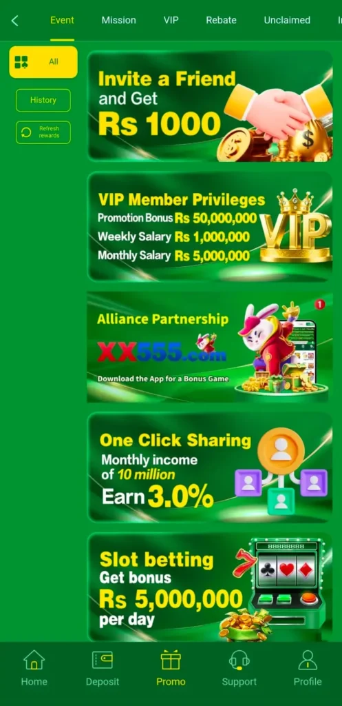 Daily Bonuses in 399BET Game.