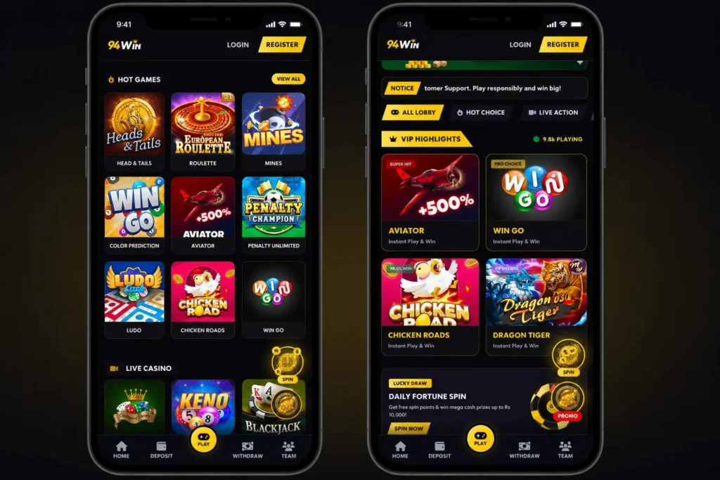 94Win Game Dashboard image