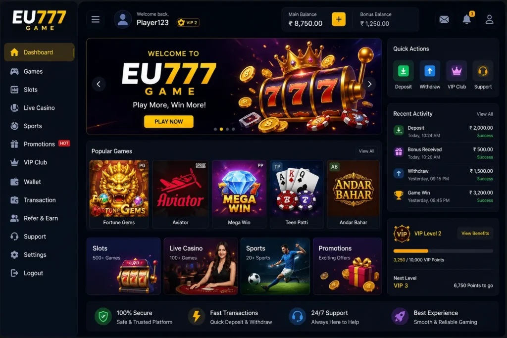 EU777 Game interface screenshot image.
