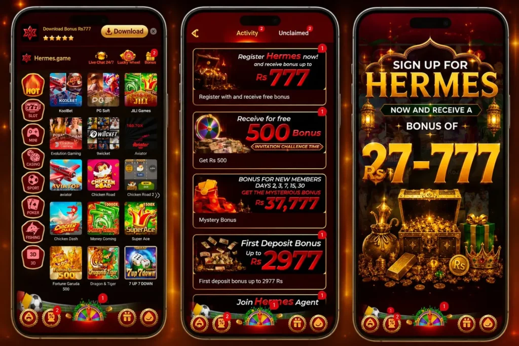 Hermes Gameinterface screenshot & Daily Bonuses
