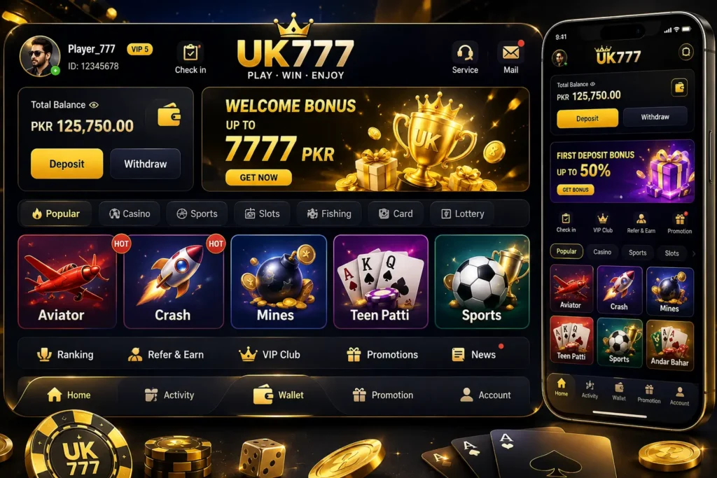 UK777 Game interface screenshot image