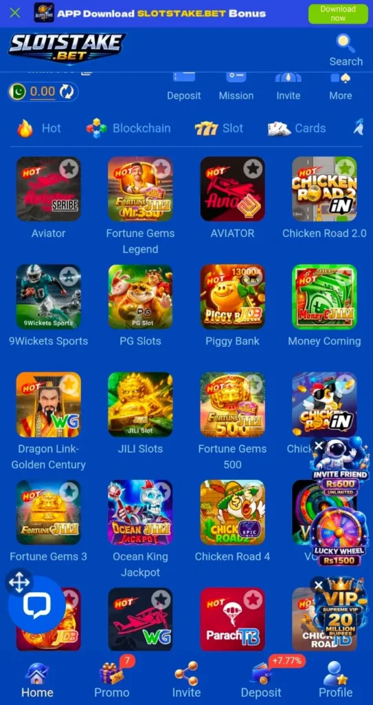 SLOTSTAKE.BET Game interface screenshot image.